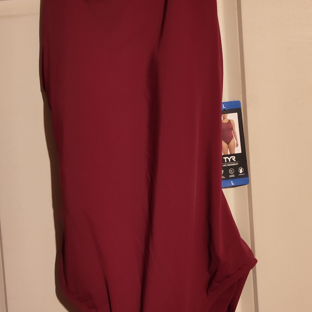 TYR Red Asymmetrical Bubble Midi Skirt